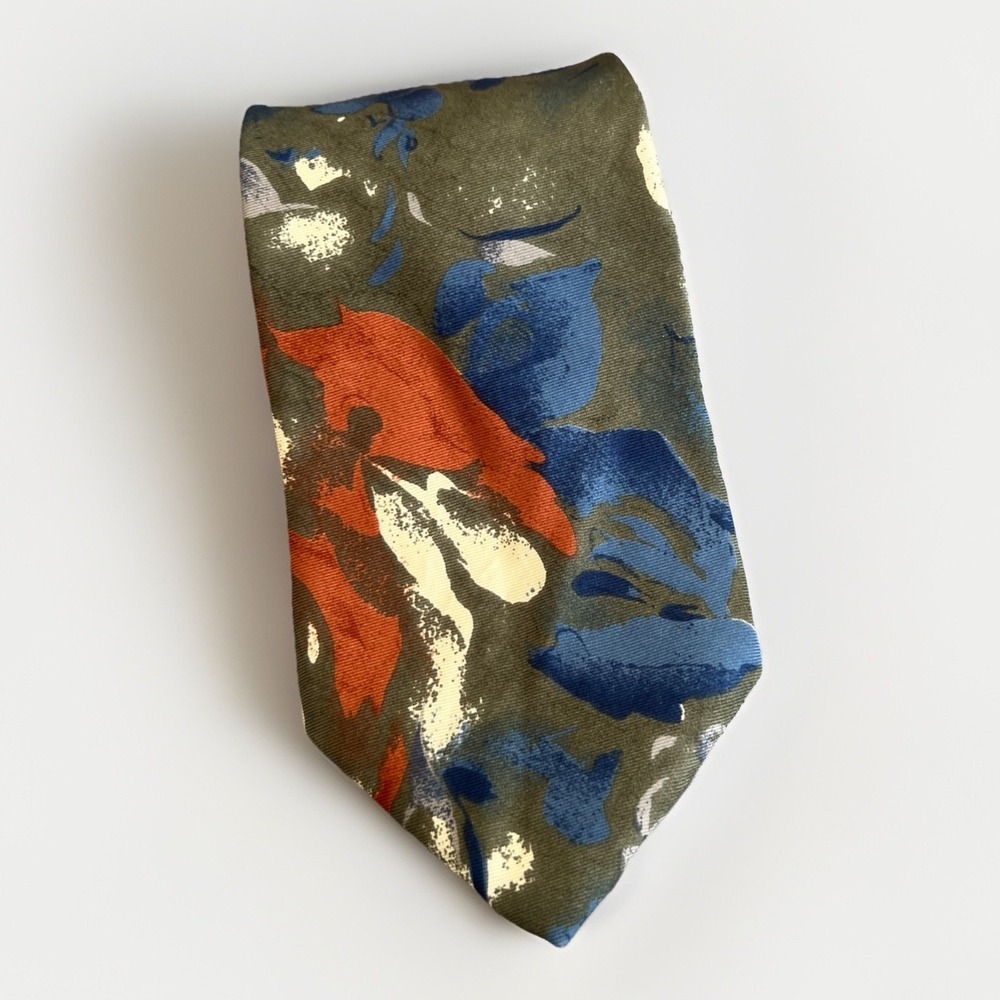Carlo Palazzi Italian Silk Tie Watercolor Floral Abstract Vintage Career Formal‎